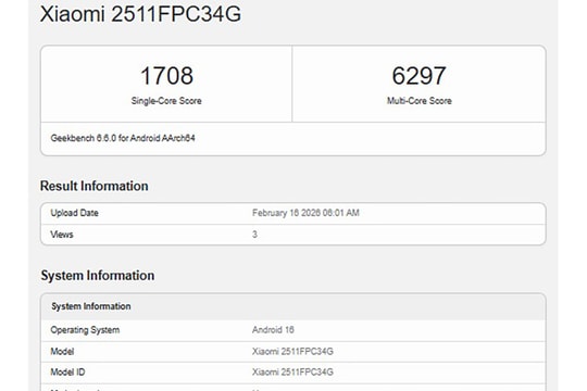 Hiệu năng POCO X8 Pro lộ diện trên Geekbench: Chip Dimensity 8500 và pin 6.500 mAh