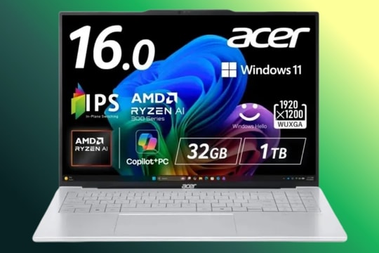 Acer ra mắt Swift Air 16: Laptop 16 inch nhẹ kỷ lục 990g cùng chip Ryzen AI