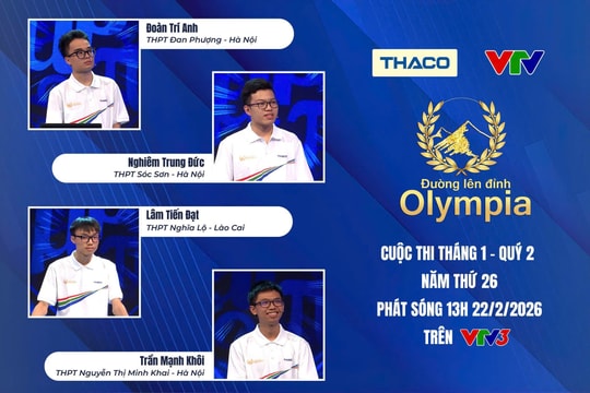 Đoàn Trí Anh xuất sắc giành vòng nguyệt quế Tháng 1 Quý II Đường lên đỉnh Olympia