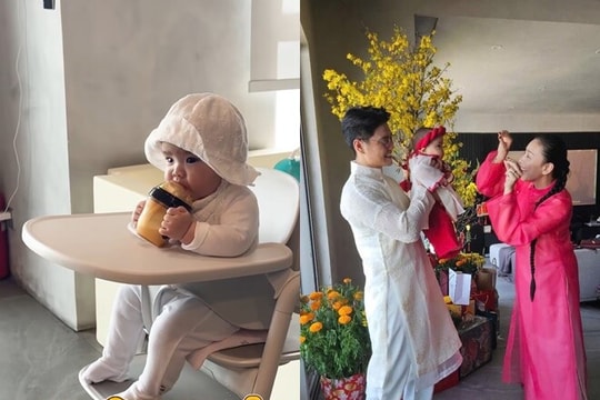 Ngô Thanh Vân rèn nền nếp cho con gái 6 tháng tuổi và diện mạo giống hệt bố Huy Trần