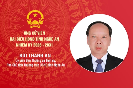 Tiểu sử đồng chí Bùi Thanh An - ứng cử viên đại biểu HĐND tỉnh Nghệ An nhiệm kỳ 2026 - 2031