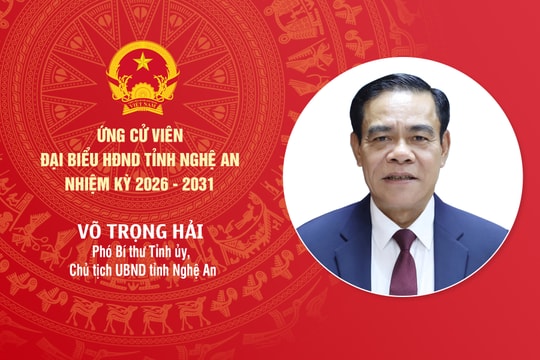 Tiểu sử đồng chí Võ Trọng Hải - ứng cử viên đại biểu HĐND tỉnh Nghệ An nhiệm kỳ 2026 - 2031