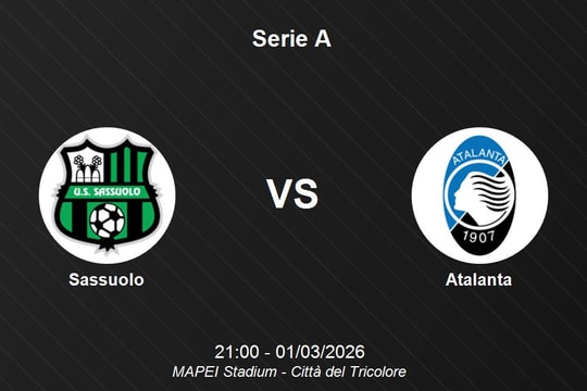 Nhận định Sassuolo vs Atalanta - Quyết tâm bám đuổi nhóm dẫn đầu Serie A