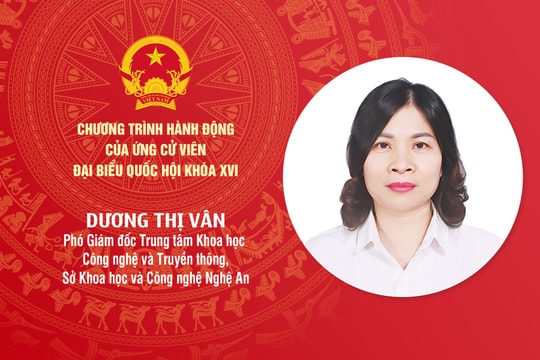 Chương trình hành động của bà Dương Thị Vân - ứng cử viên ĐBQH khóa XVI tỉnh Nghệ An