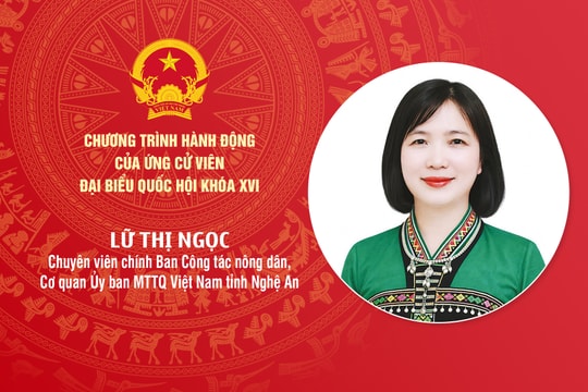 Chương trình hành động của bà Lữ Thị Ngọc - ứng cử viên ĐBQH khóa XVI tỉnh Nghệ An