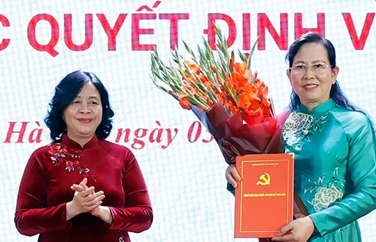 Bà Lê Thị Thủy giữ chức Bí thư Đảng ủy Trung ương Hội Liên hiệp Phụ nữ Việt Nam