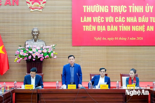 Thường trực Tỉnh ủy làm việc với một số nhà đầu tư trên địa bàn tỉnh