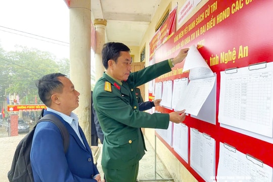 Bộ Chỉ huy Quân sự tỉnh kiểm tra công tác bầu cử tại các xã Na Loi, Nậm Cắn, Huồi Tụ