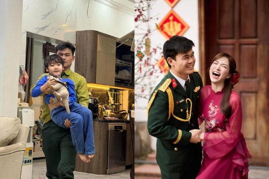 Con trai Hòa Minzy gọi Đại úy Thăng Văn Cương là bố, muốn nắm tay vào lễ đường