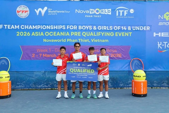 Tuyển quần vợt U14 Việt Nam vô địch giải ITF Team Championships 2026