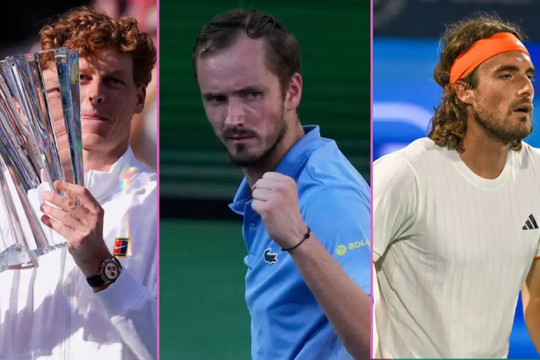 Bảng xếp hạng tennis 16/3: Sinner áp sát ngôi số 1, Swiatek văng khỏi top 2 thế giới