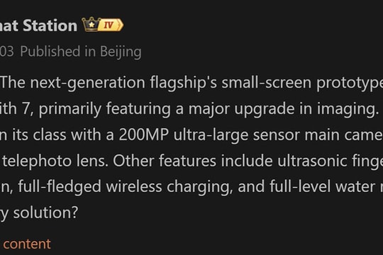 Xiaomi 18 Pro lộ diện cấu hình: Chip 2nm, pin 7.000mAh và camera kép 200MP