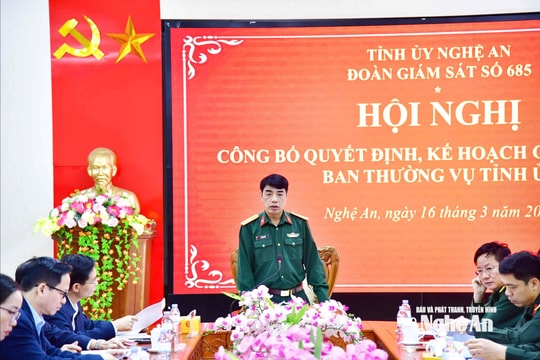 Ban Thường vụ Tỉnh ủy Nghệ An công bố quyết định giám sát đối với Đảng ủy các xã Quế Phong, Tiền Phong, Thông Thụ