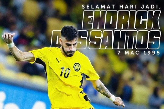 Tuyển Malaysia triệu tập ngôi sao V-League Endrick Dos Santos đấu tuyển Việt Nam