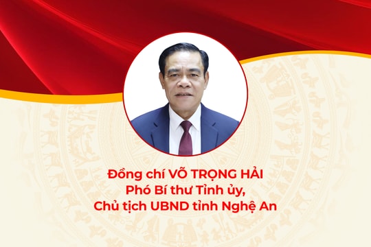 Chân dung đồng chí Võ Trọng Hải - Phó Bí thư Tỉnh ủy, Chủ tịch UBND tỉnh Nghệ An
