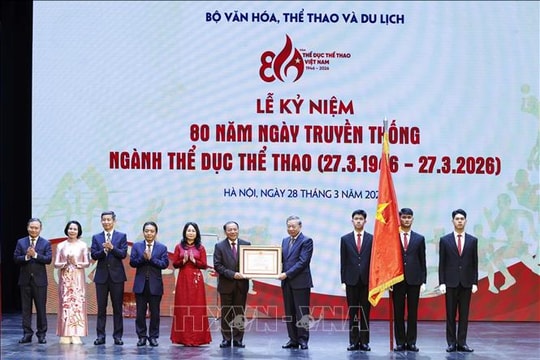 Tổng Bí thư dự Lễ kỷ niệm 80 năm ngày truyền thống ngành Thể dục, Thể thao