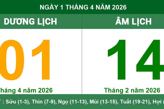 Lịch Âm Dương ngày 1/4/2026: Ngày Tiểu Cát mang lại thuận lợi gì?
