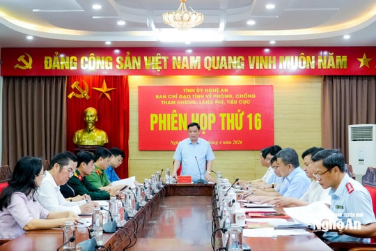 Ban Chỉ đạo tỉnh về phòng, chống tham nhũng, lãng phí, tiêu cực họp phiên thứ 16