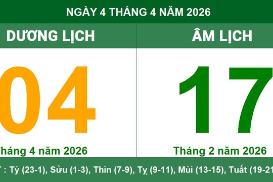Lịch Âm Dương ngày 04/04/2026: Xem giờ hoàng đạo và lưu ý phong thủy
