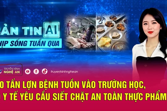Bản tin AI-Nhịp sống tuần qua: 300 tấn lợn bệnh tuồn vào trường học, Bộ Y tế yêu cầu siết chặt an toàn thực phẩm