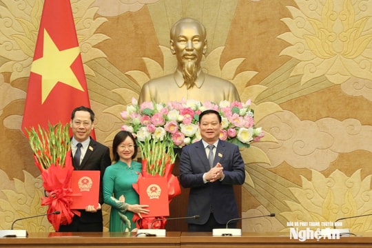 Công bố Nghị quyết phê chuẩn Phó Trưởng đoàn chuyên trách và đại biểu chuyên trách địa phương Đoàn ĐBQH tỉnh Nghệ An