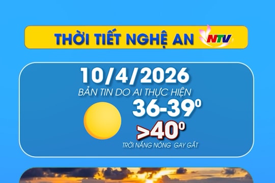 Thời tiết Nghệ An hôm nay 10/04/2026