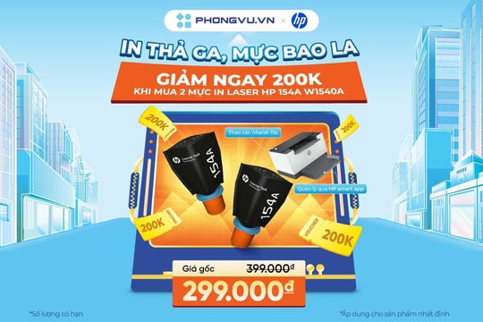 Phong Vũ ưu đãi giảm 200.000 đồng khi mua combo mực in HP chính hãng đến tháng 6/2026