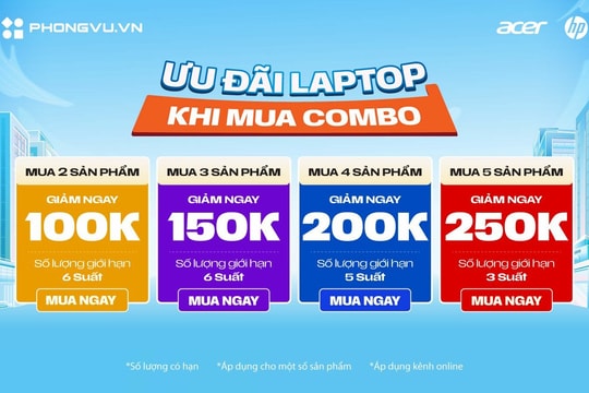Phong Vũ tung ưu đãi mua combo online giảm đến 250.000 đồng trong tháng 4