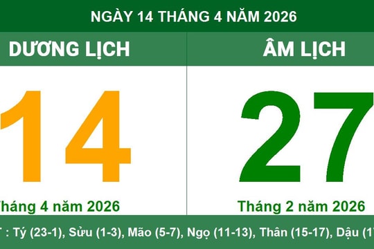 Lịch Âm Dương ngày 14/04/2026: Xem giờ Hoàng Đạo và lưu ý ngày Mậu Ngọ