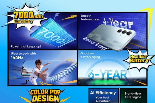 realme Narzo 100 Lite 5G trình làng: Pin khủng 7,000 mAh và thiết kế ArmorShell siêu bền