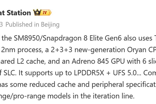 Snapdragon 8 Elite Gen 6 và bản Pro lộ diện: Khác biệt từ tiến trình 2nm