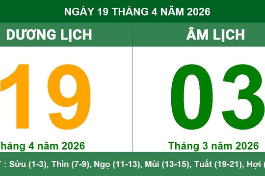 Lịch Âm Dương ngày 19/4/2026: Ngày Tiểu Cát hanh thông cho mọi việc