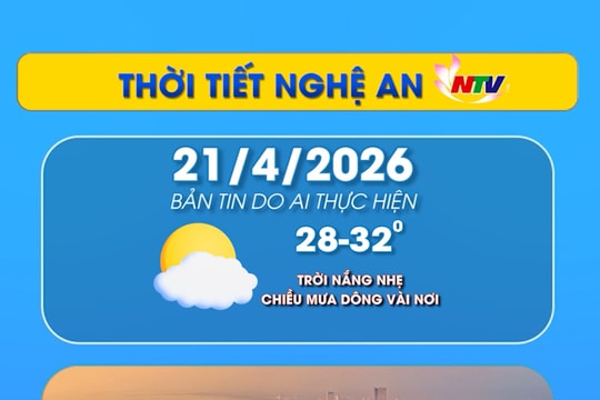 Thời tiết Nghệ An hôm nay - 21/04/2026