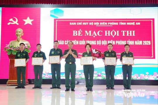 69 thí sinh tham gia Hội thi "Báo cáo viên giỏi các cấp" của Bộ đội Biên phòng Nghệ An