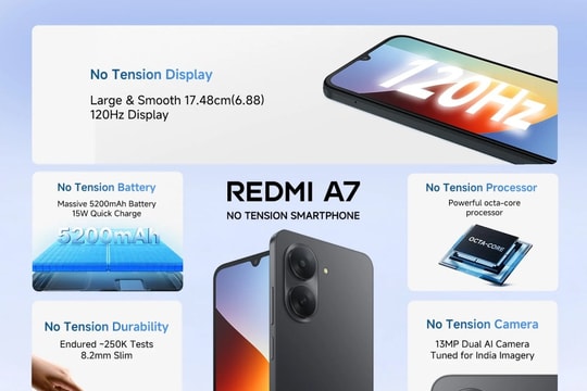 Xiaomi ra mắt bộ đôi Redmi A7 và A7 Pro 4G: Màn hình tới 6.9 inch, giá từ 2.95 triệu đồng