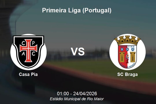 Nhận định Casa Pia vs SC Braga - Cơ hội bứt phá cho đội khách tại Primeira Liga