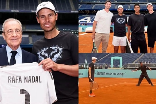 Nadal và Courtois đối đầu Sinner - Bellingham trong trận tennis đặc biệt tại Bernabeu