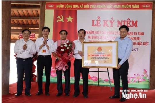 Xã Đô Lương trọng thể đón Bằng xếp hạng Di tích Quốc gia đặc biệt đình Lương Sơn