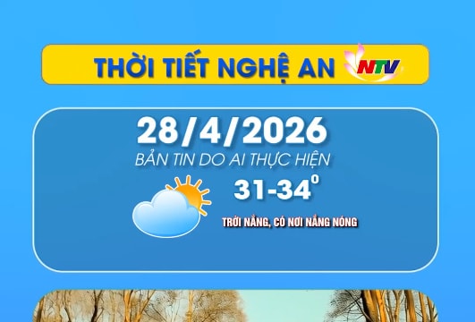 Thời tiết Nghệ An hôm nay 28/04/2026