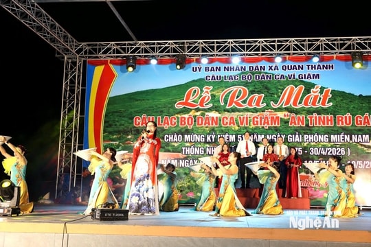 Xã Quan Thành ra mắt Câu lạc bộ Dân ca ví, giặm “Ân tình rú Gám”