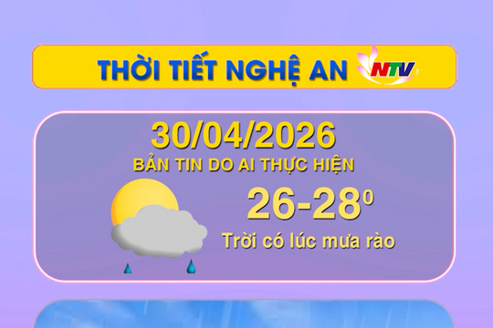 Thời tiết Nghệ An hôm nay - 30/04/2026