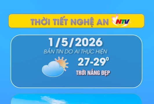 Thời tiết Nghệ An hôm nay 01/05/2026