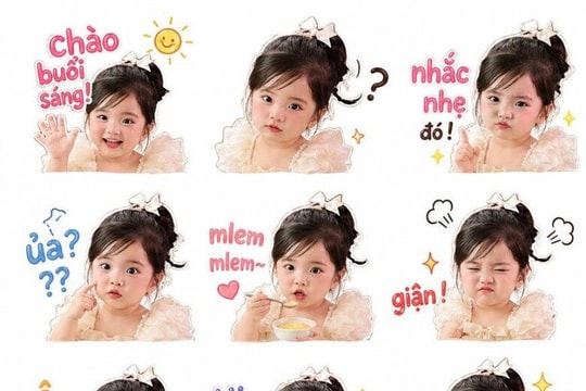 Dàn nhóc tì nhà sao Việt bắt trend làm sticker: Lisa nhà Khánh Thi tựa búp bê