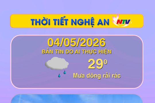 Thời tiết Nghệ An hôm nay: 04/05/2026