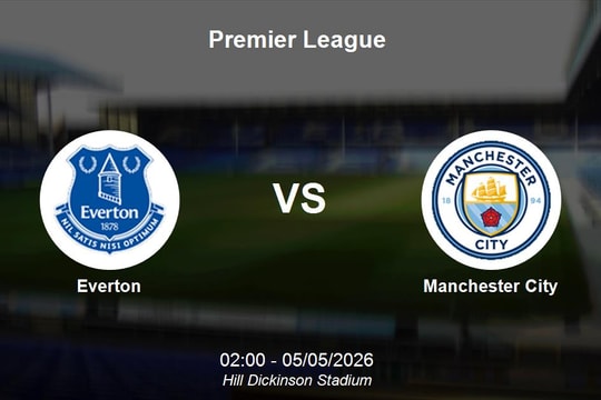 Nhận định Everton vs Manchester City - Cuộc đối đầu then chốt tại Premier League ngày 05/05