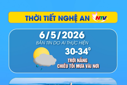 Thời tiết Nghệ An hôm nay 06/05/2026