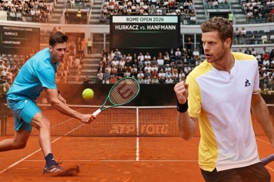 Rome Open 2026: Hubert Hurkacz thử lửa Hanfmann, Alexander Blockx tìm lại hào quang Madrid
