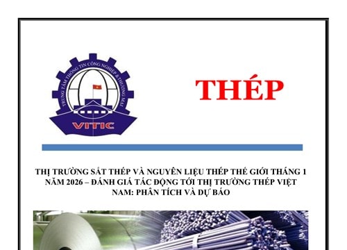 Giá thép quốc tế tháng 1/2026 tăng nhẹ trước kỳ vọng kích thích kinh tế từ Trung Quốc