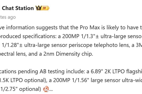 OPPO Find X10 Pro Max rò rỉ cấu hình: Hệ thống 3 camera 200MP và vi xử lý tiến trình 2nm