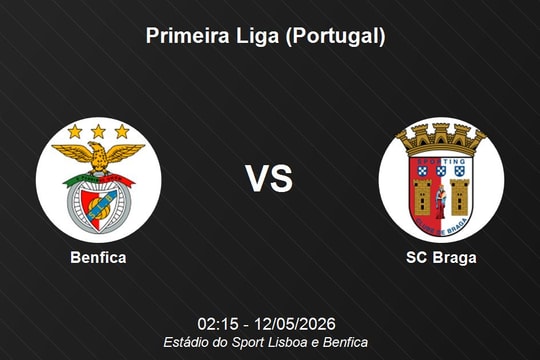 Nhận định Benfica vs SC Braga - Đại chiến tốp đầu tại Primeira Liga